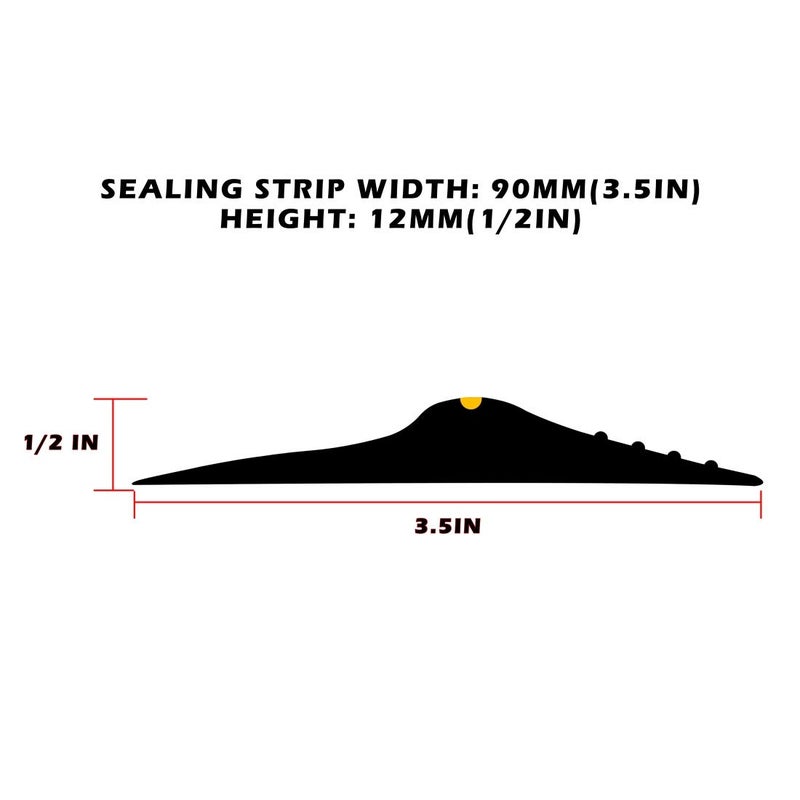 Papillon Garage Door Bottom Seal Strip, Weatherproof EPDM Rubber Threshold, Fits All Standard Doors, Easy for DIY Homeowners, No Adhesive (10Ft, Black) - Image 4